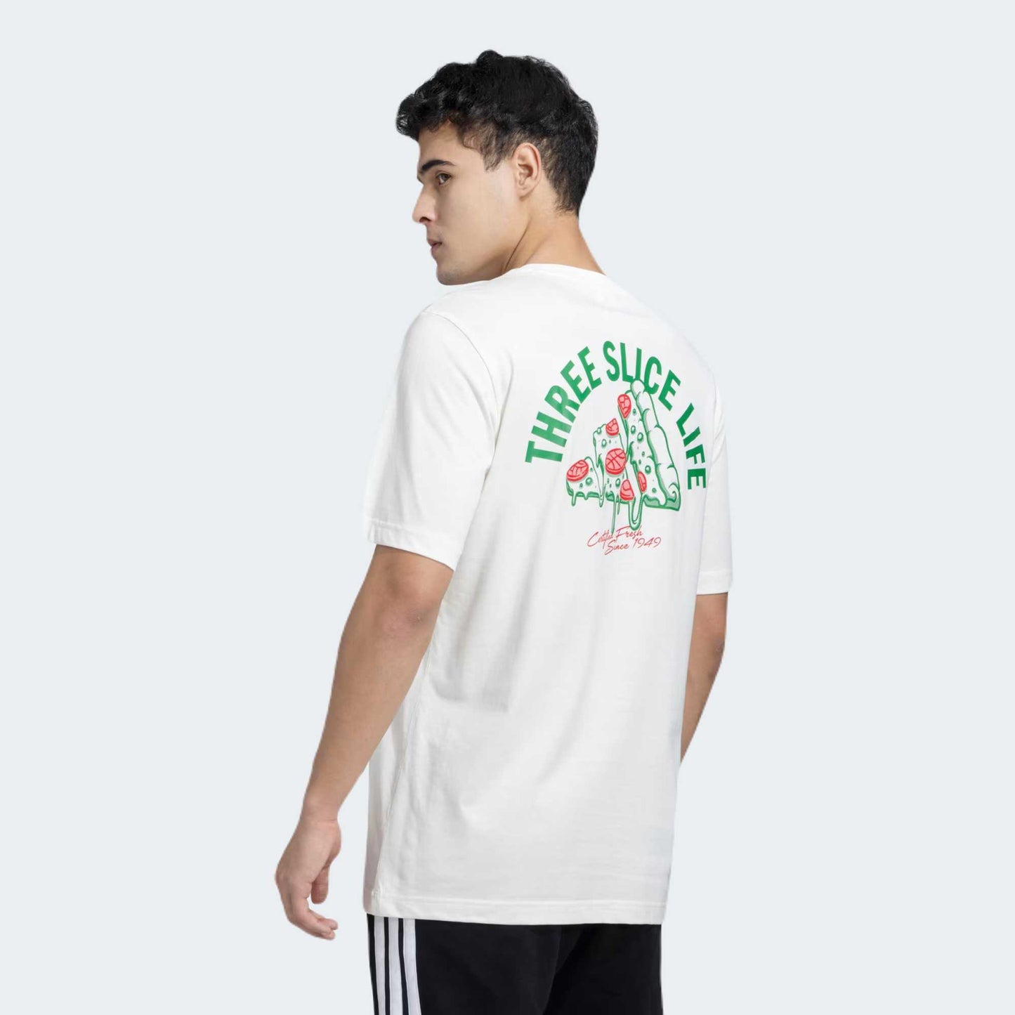 White M L PIZZA TEE