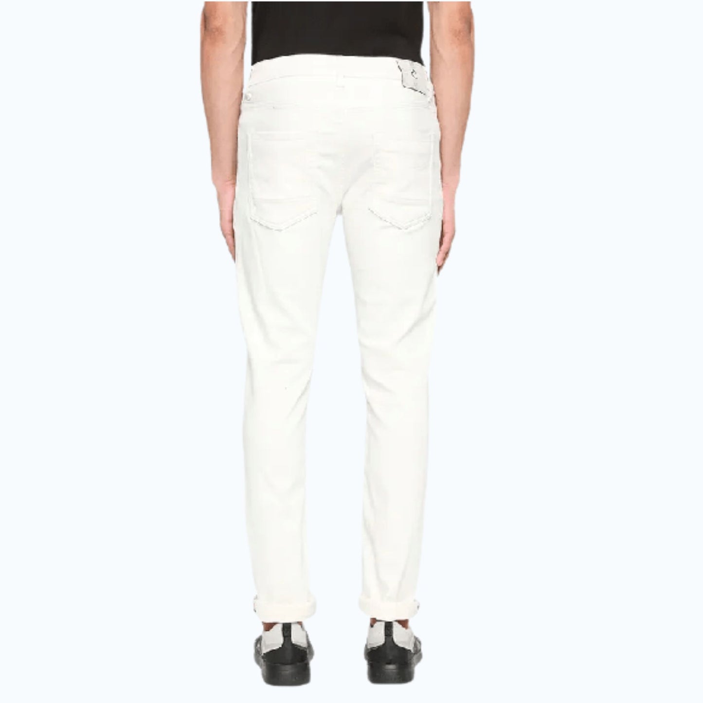 Being Human Slim Fit Men Polo Neck Denim- White