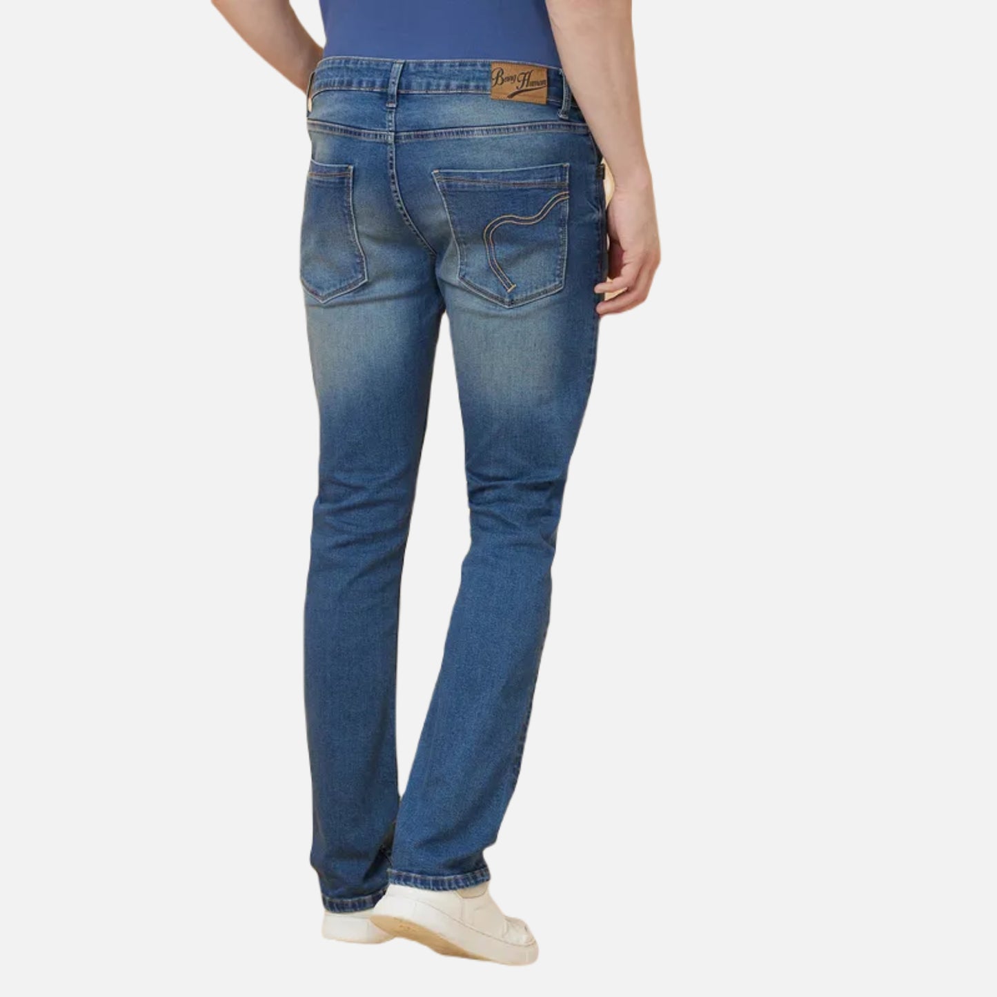 Slim Straight Fit Denim-Mid Tone