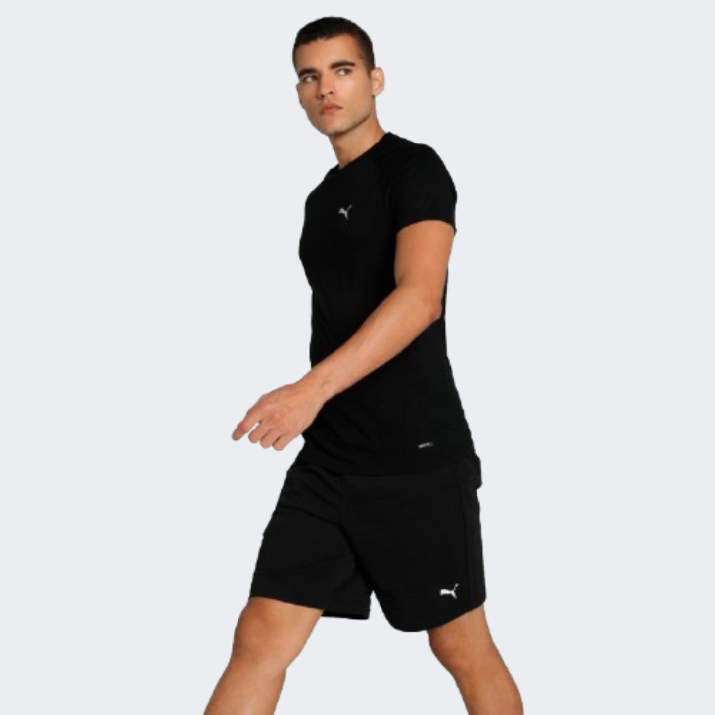 Black EVOSTRIPE Men's Slim Fit Tee