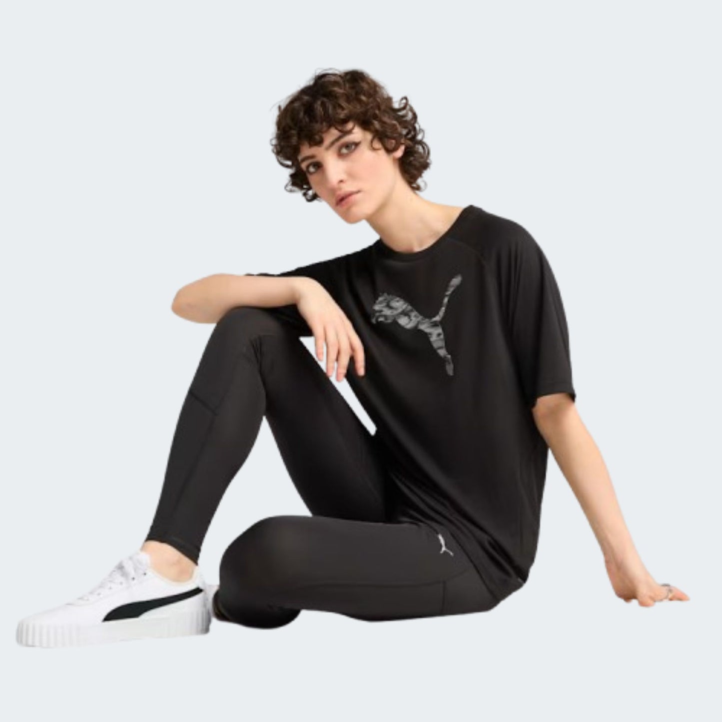 Black EVOSTRIPE Women's Relaxed Fit Tee