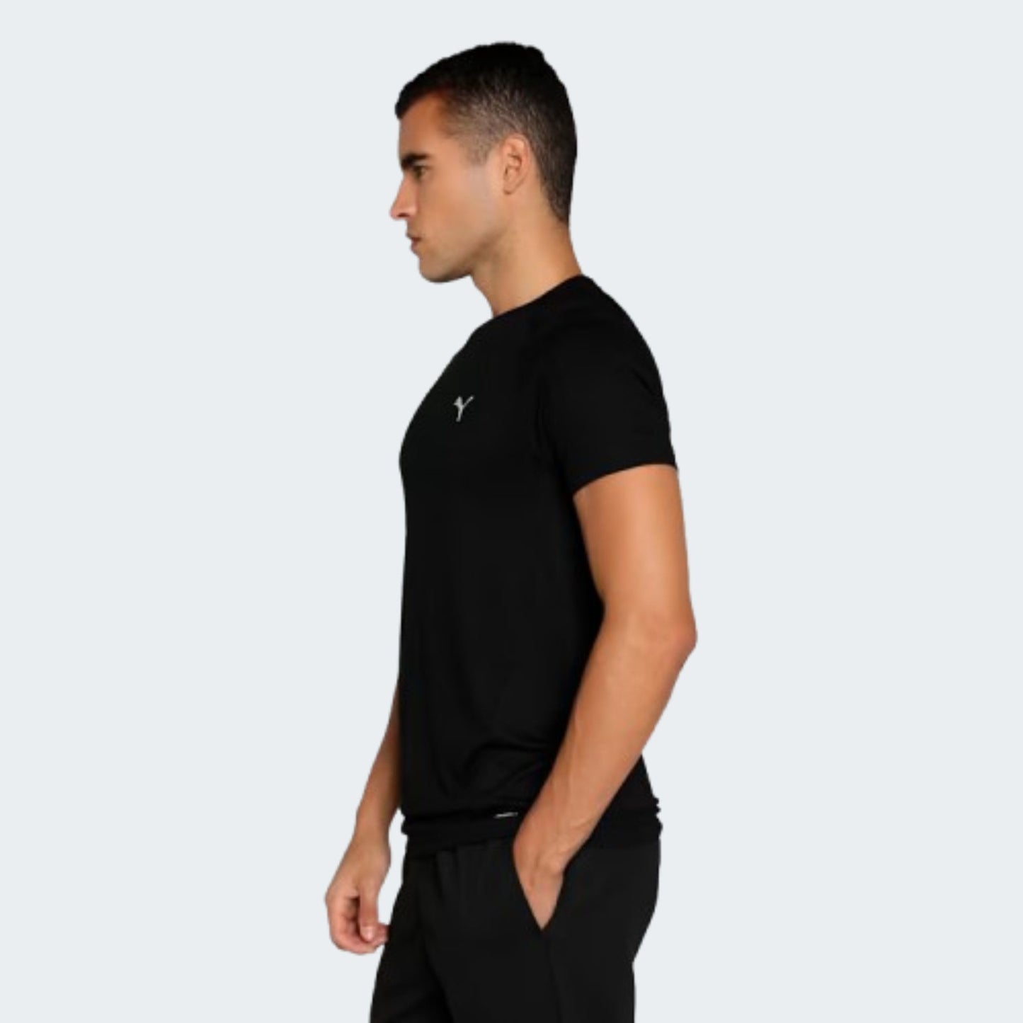 Black EVOSTRIPE Men's Slim Fit Tee