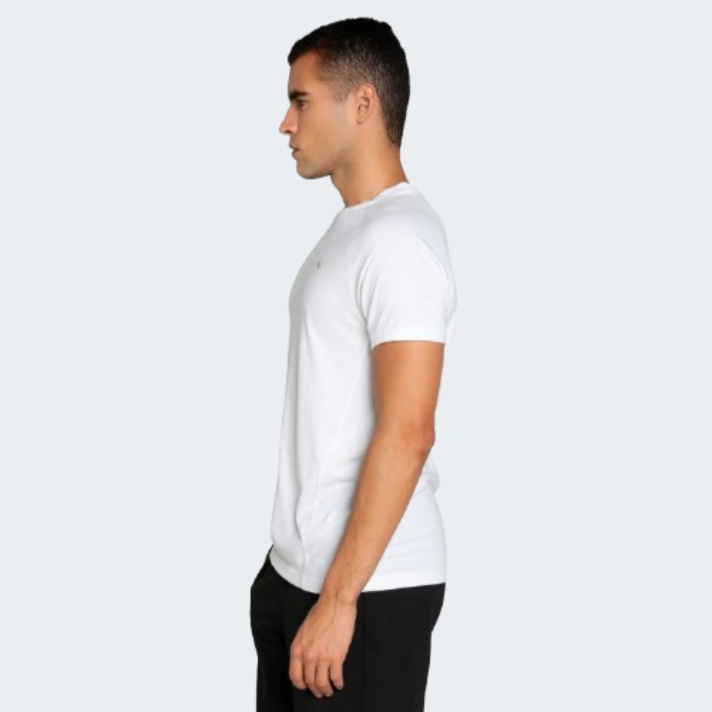 White EVOSTRIPE Men's Slim Fit Tee