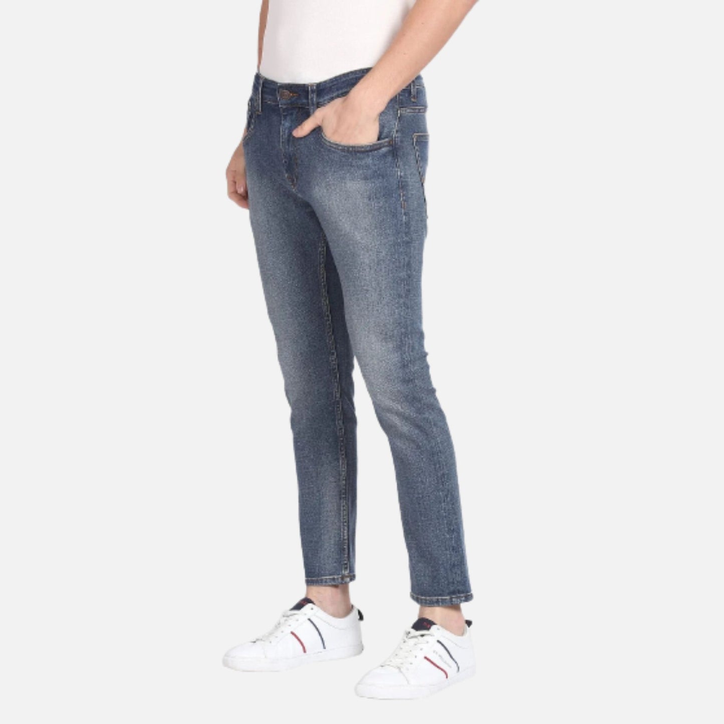 Mid Rise Henry Cropped Jeans