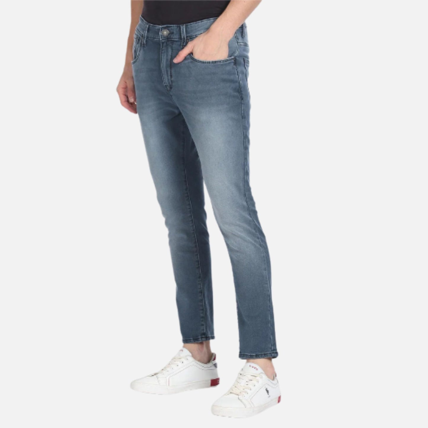 Henry Cropped Stone Wash Jeans