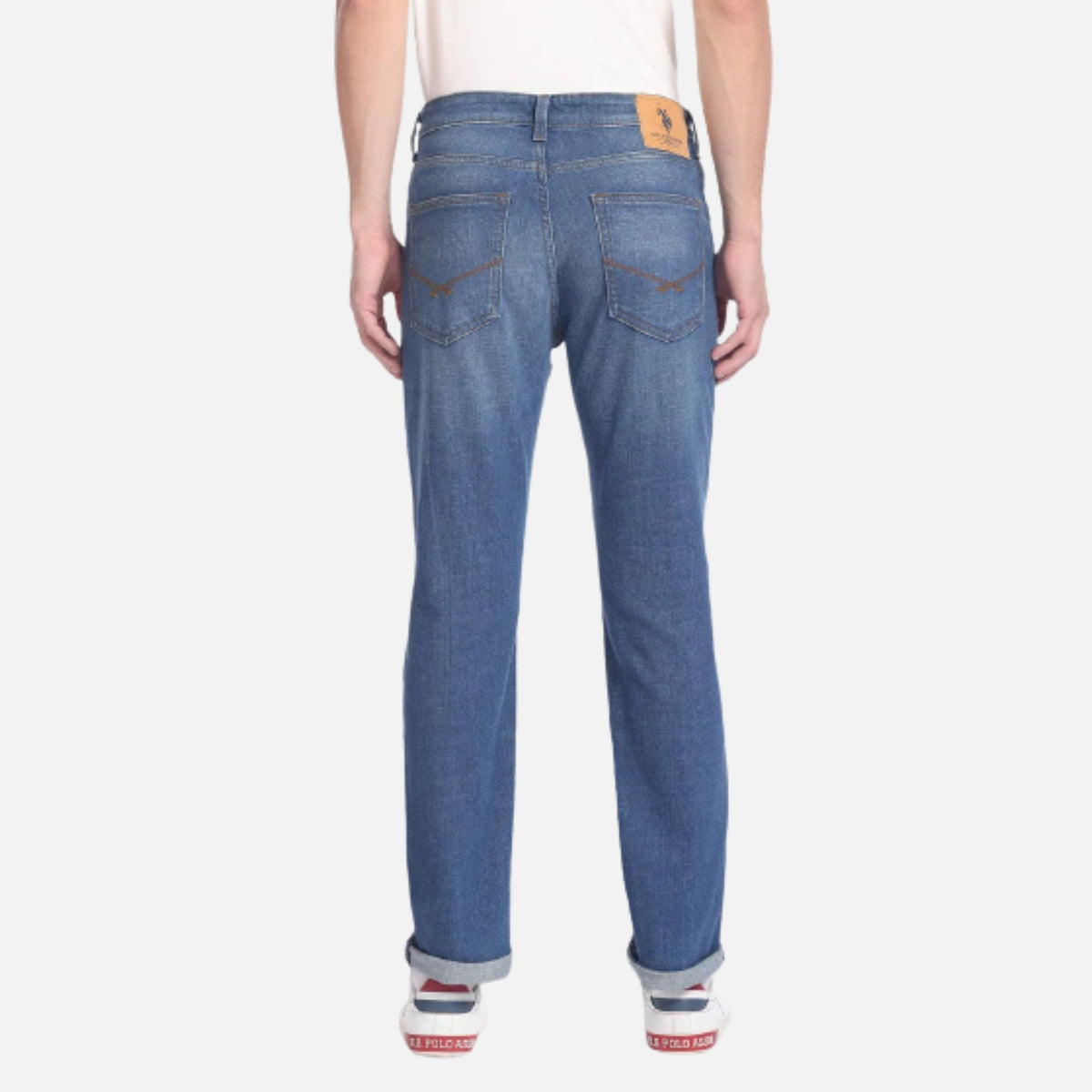 Slim Straight Fit Mid Wash Jeans