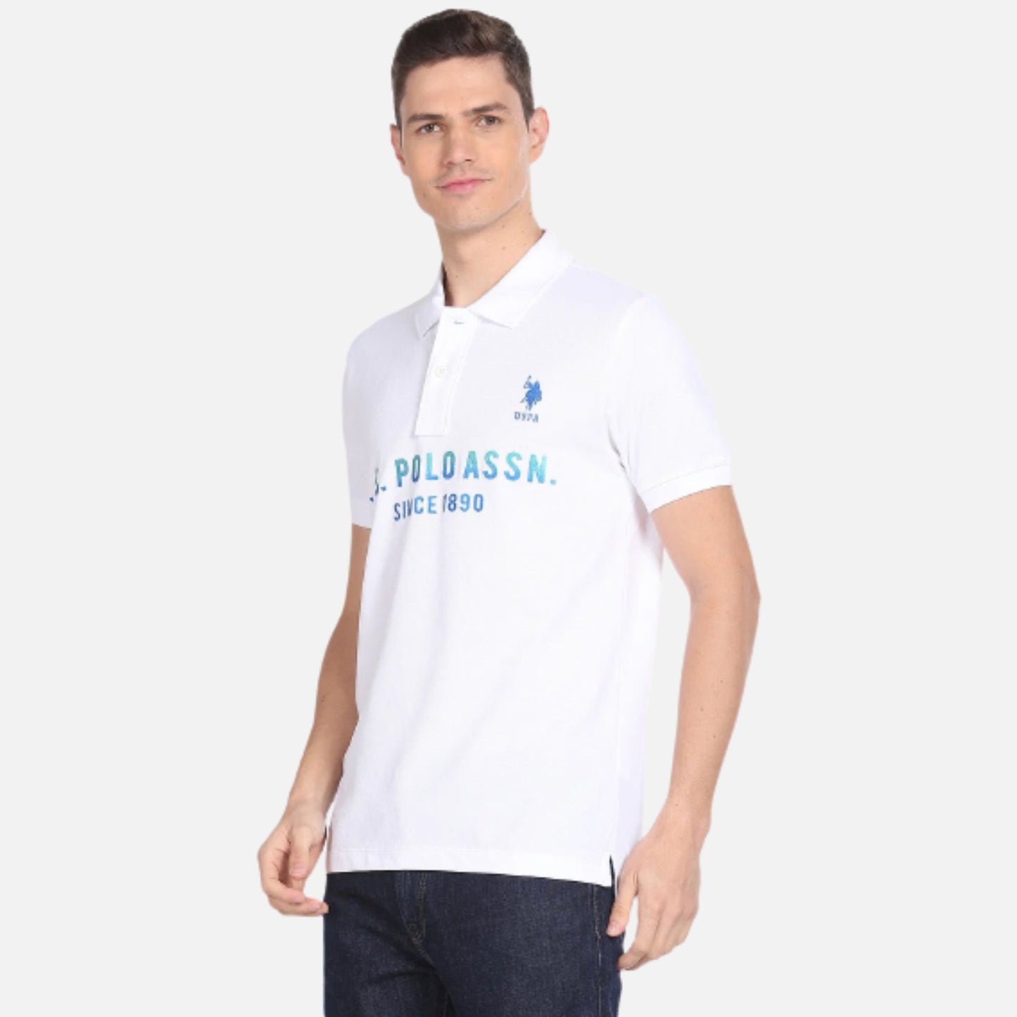 Brand Embroidered Cotton Polo Shirt