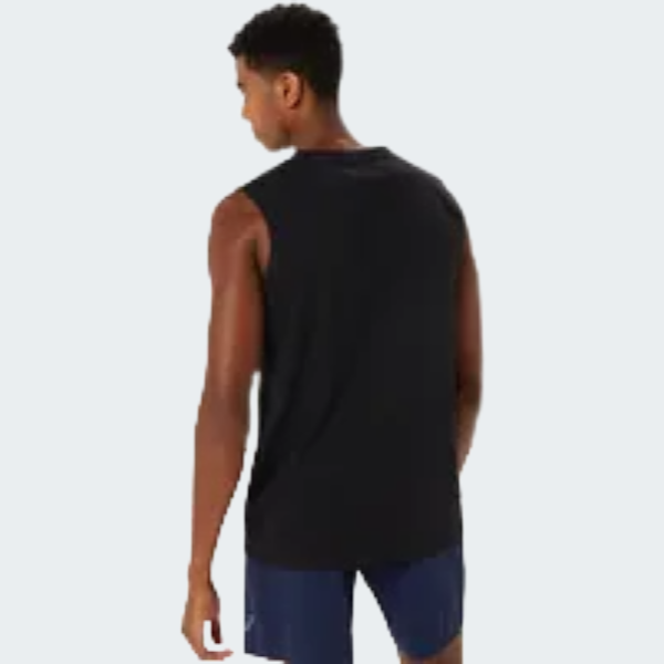 BLACK GRAPHIC SLEEVELESS TOP