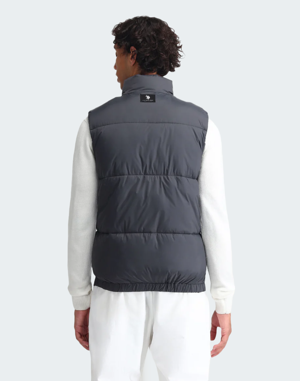 Grey High Neck Padded Jacket