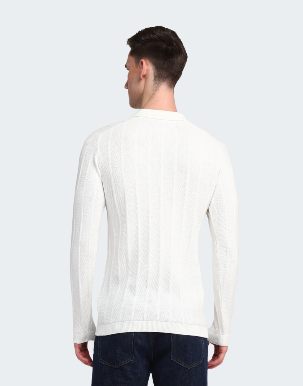 Polo Neck Textured Sweater