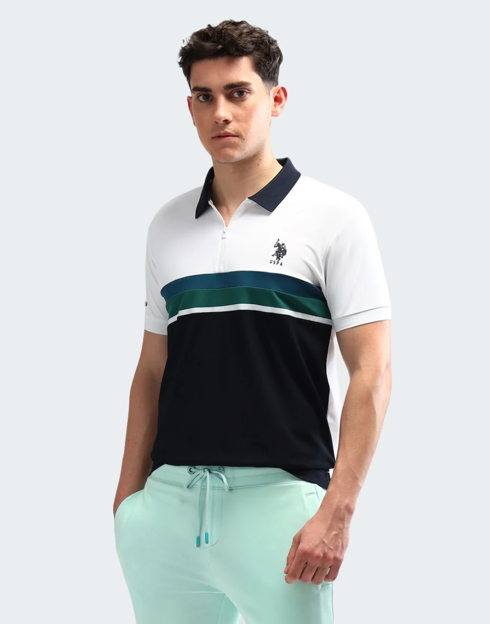 Slim Fit Colourblocked Polo Shirt