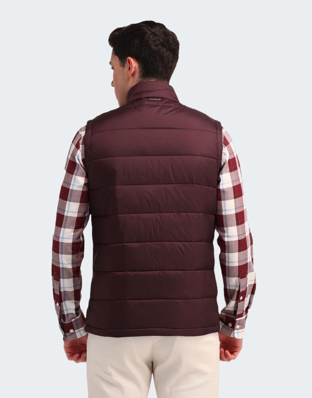 Dark Maroon High Neck Padded Jacket