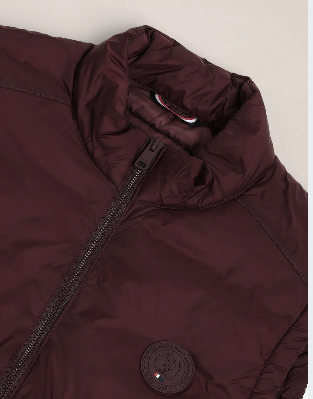 Dark Maroon High Neck Padded Jacket