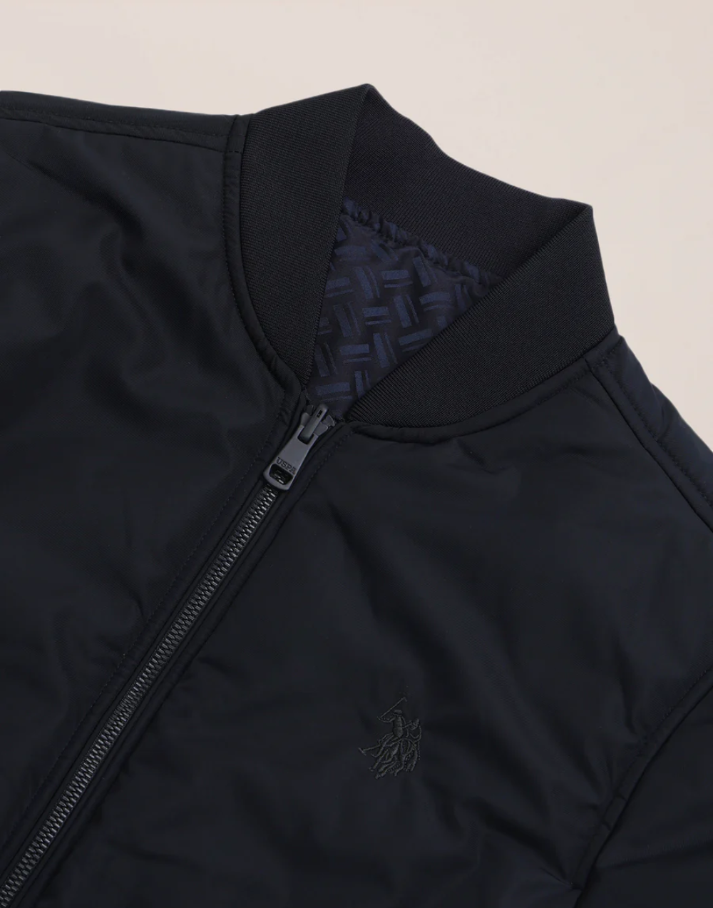 Navy Solid Regular Fit Jacket