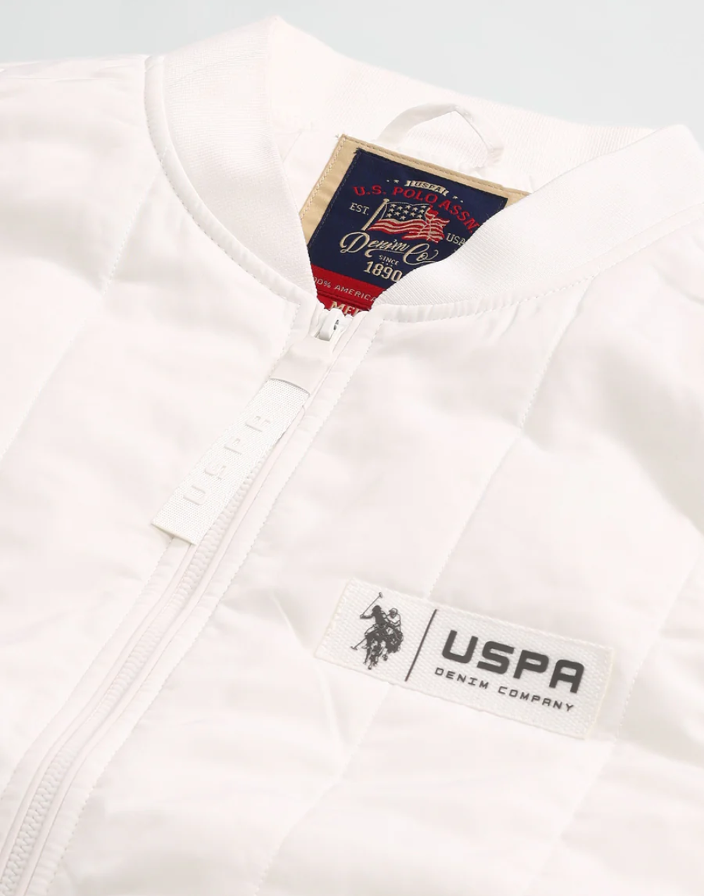 White Half Sleeves Colour blocked Regular Fit Jacket