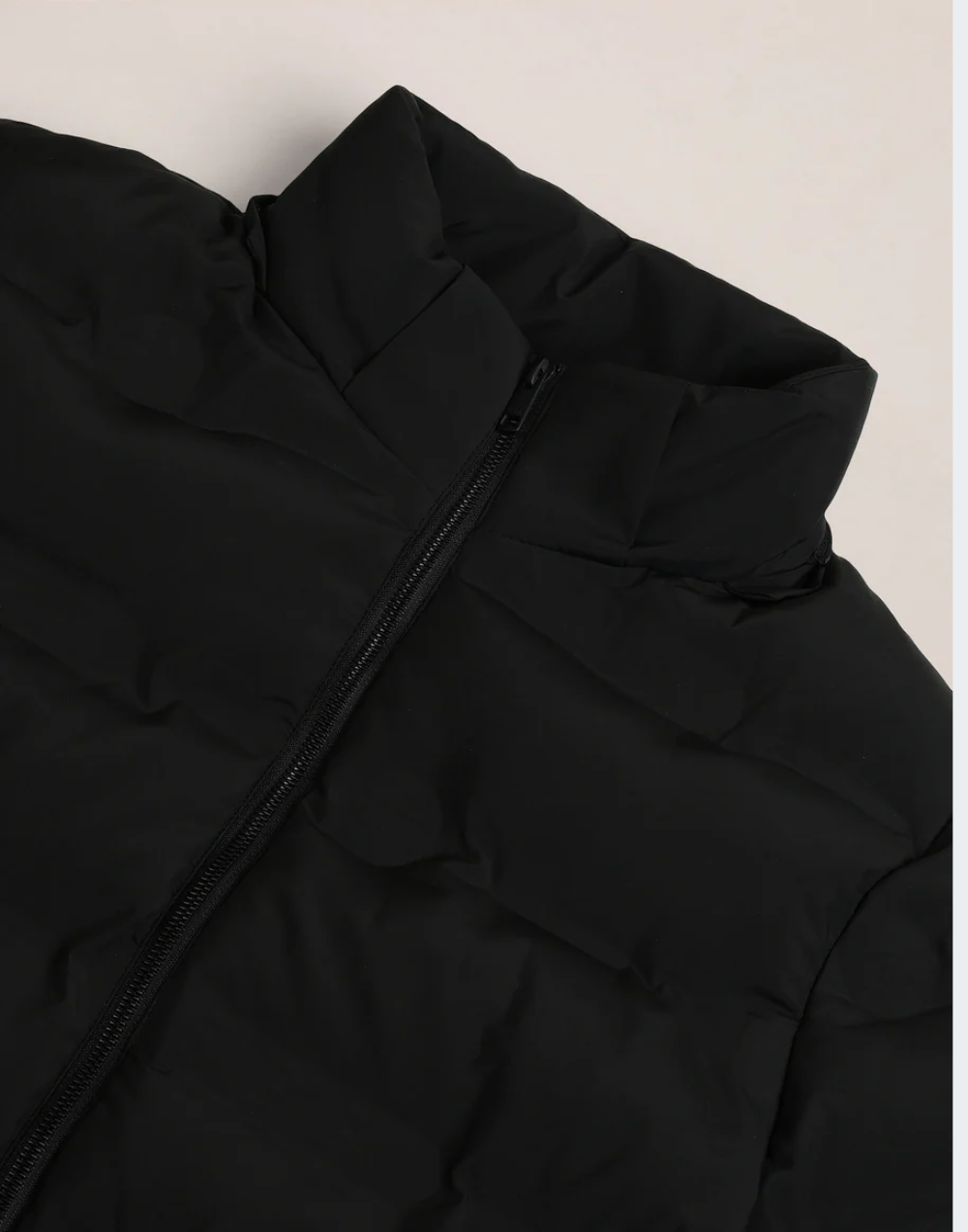 Black Detachable Hood Padded Jacket