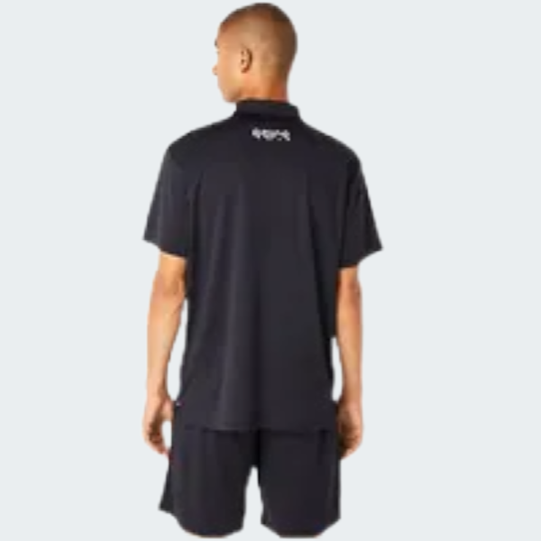 BLACK ASICS HEX GRAPHIC DRY POLO SHIRTS