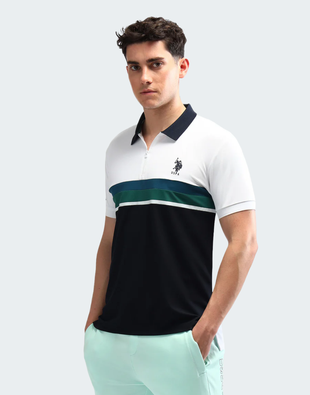 Slim Fit Colourblocked Polo Shirt