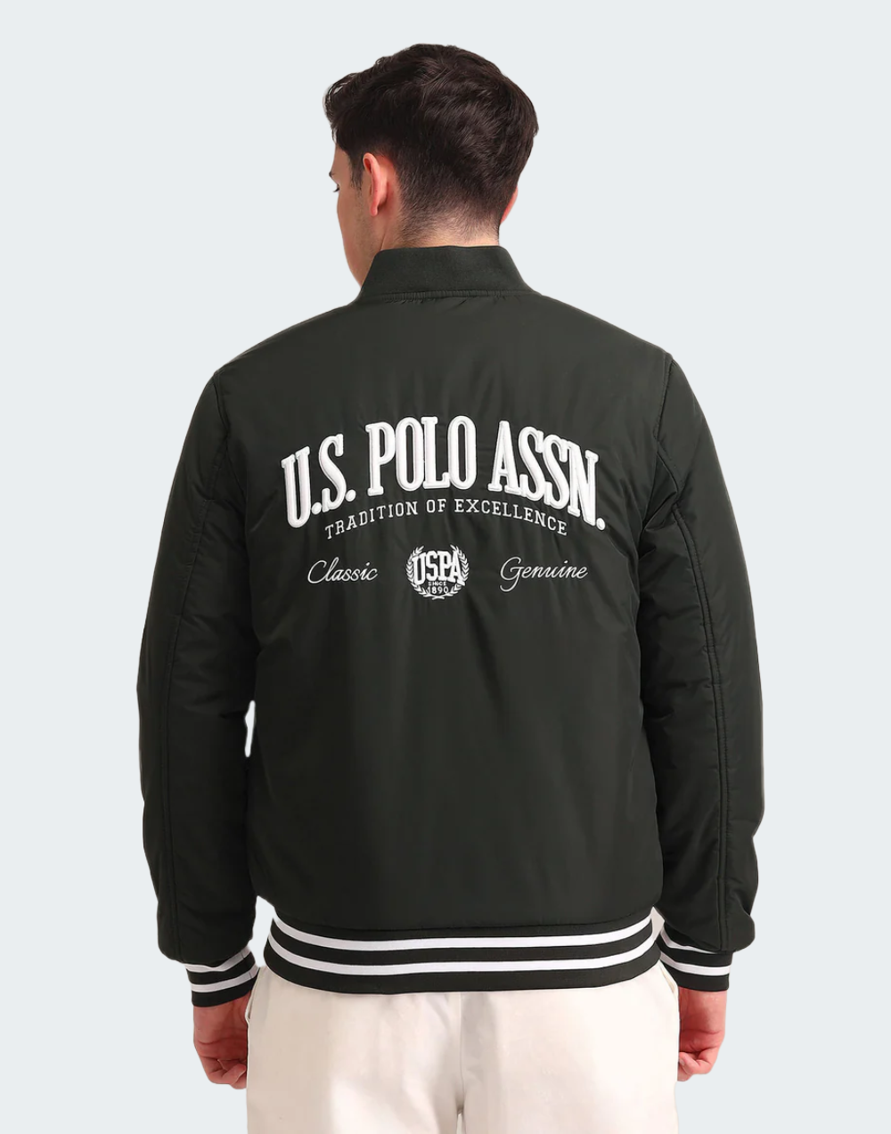 Regular Fit Solid Bomber Jacket