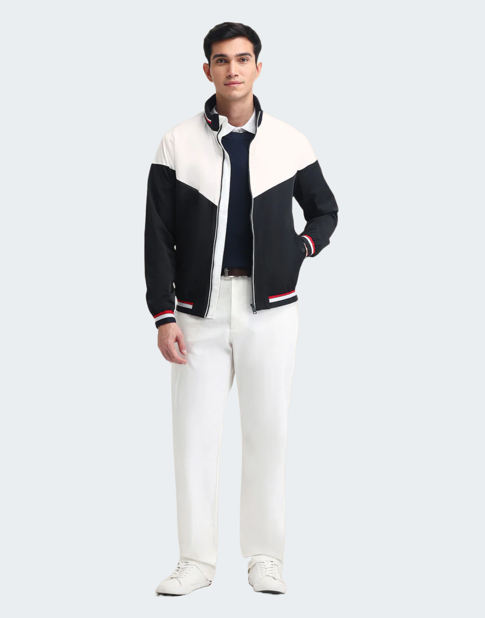 Regular Fit Colourblocked Bomber Jacket