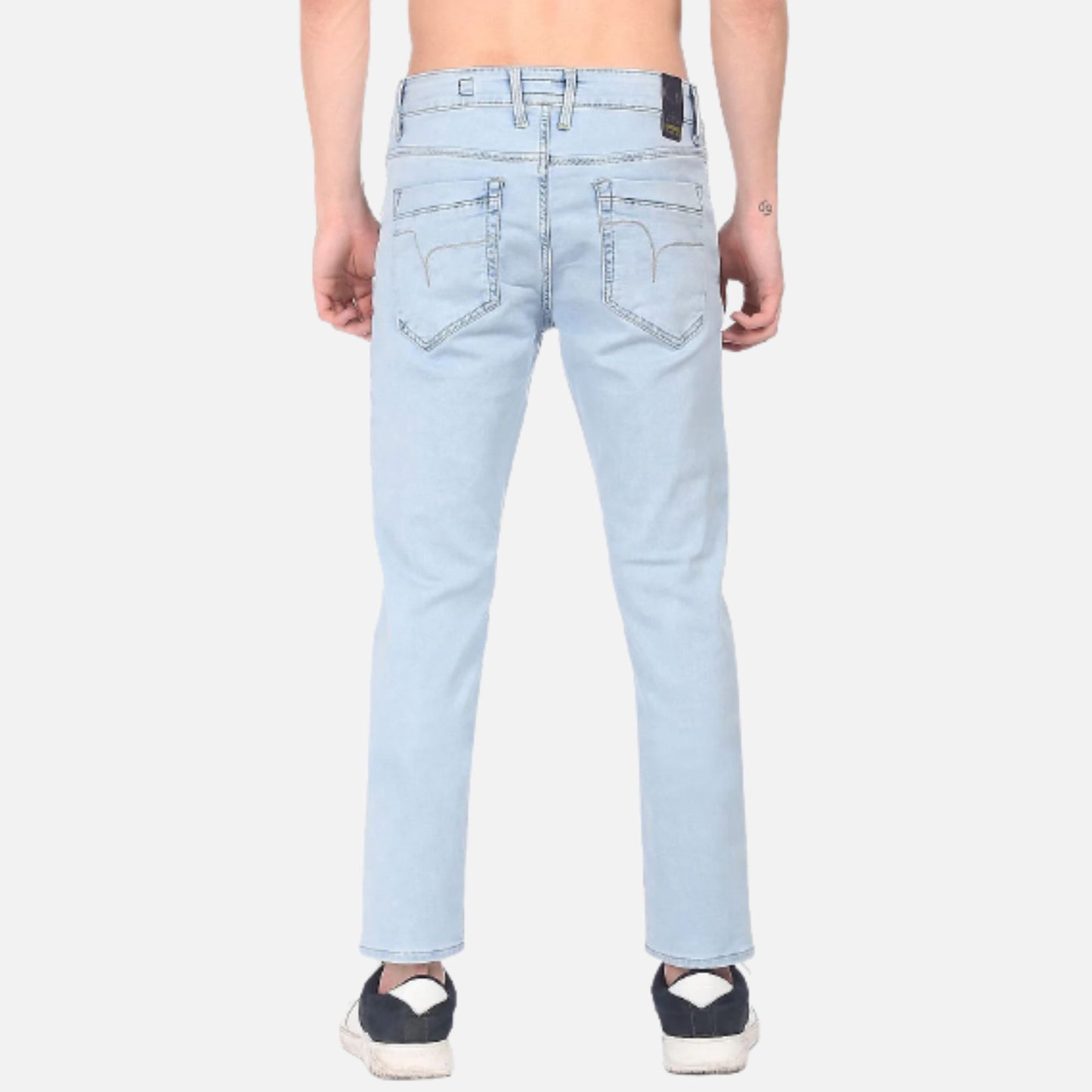 Light Blue Michael Slim Tapered Fit Washed Jeans