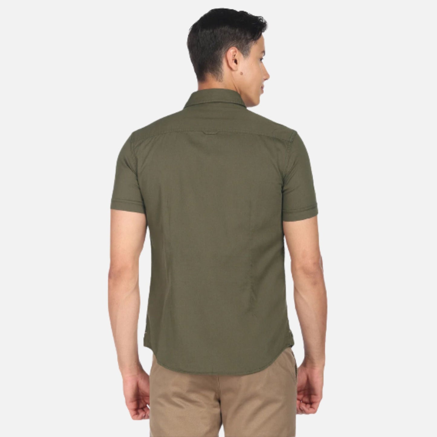 Twill Slim Fit Solid Casual Shirt