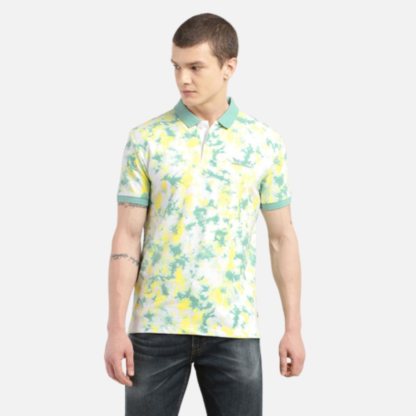 TIE - DYE POLO COLLAR T-SHIRT