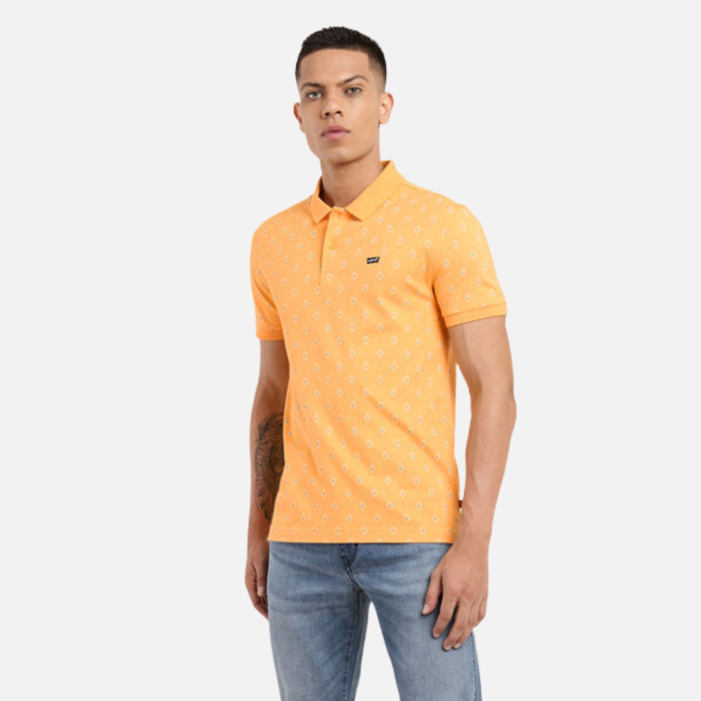 ALL OVER PRINT POLO COLLAR T-SHIRT