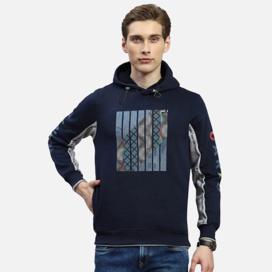 Blue Printed Sweatshirt