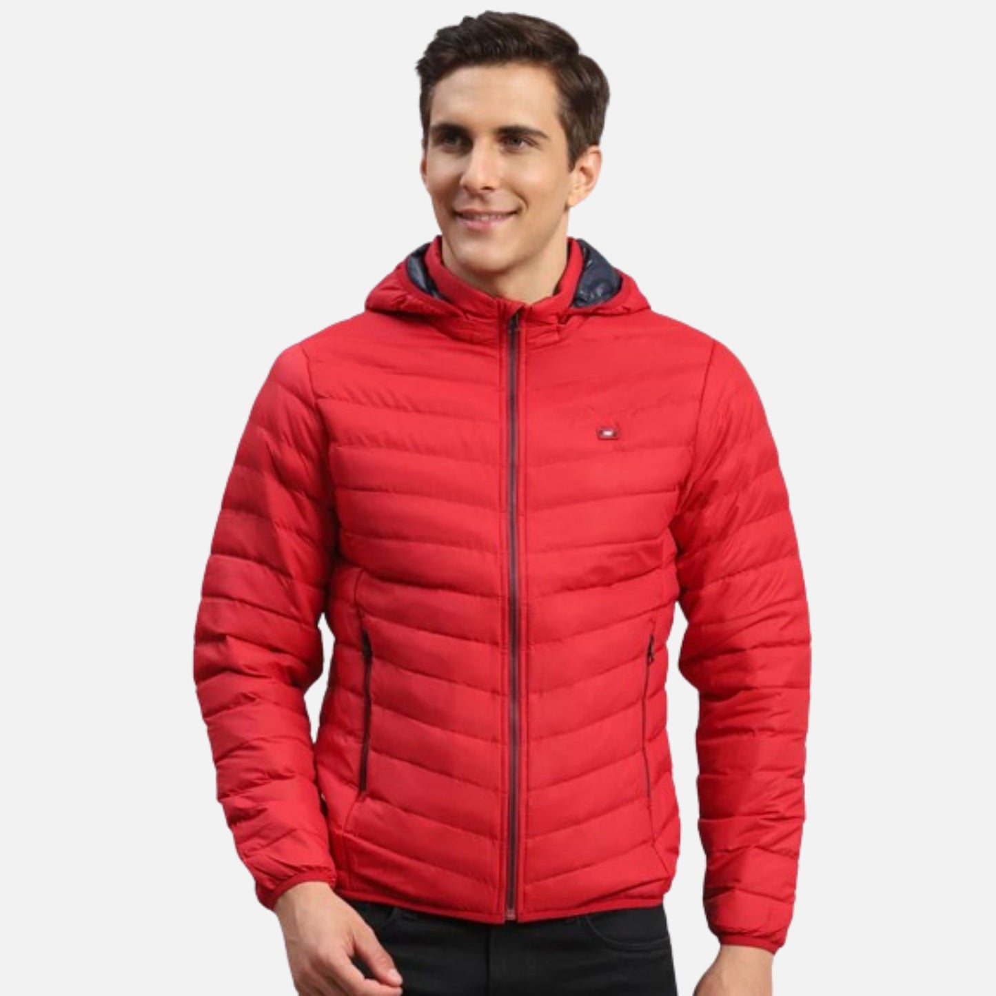 Red Solid Polyester Blend Jacket