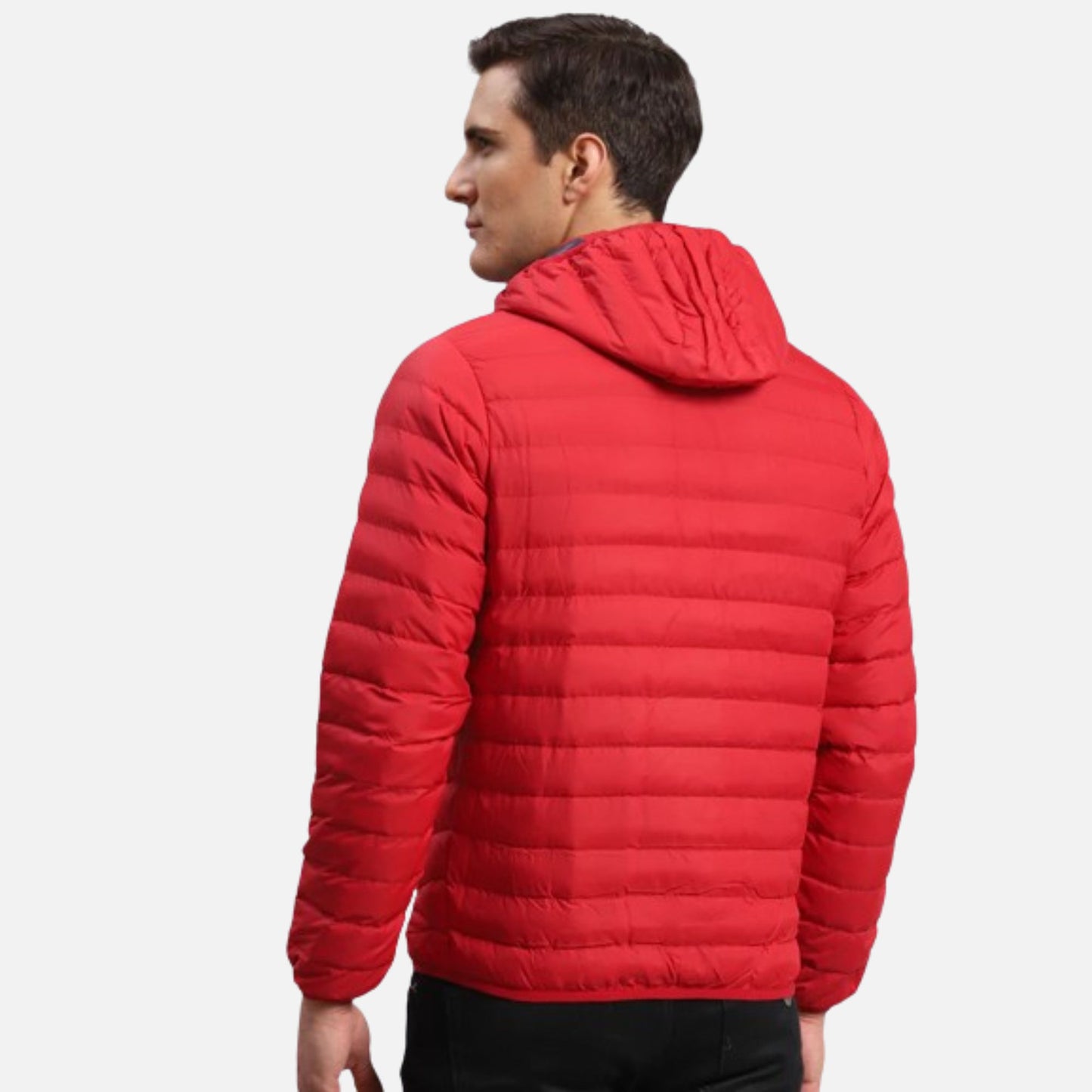 Red Solid Polyester Blend Jacket