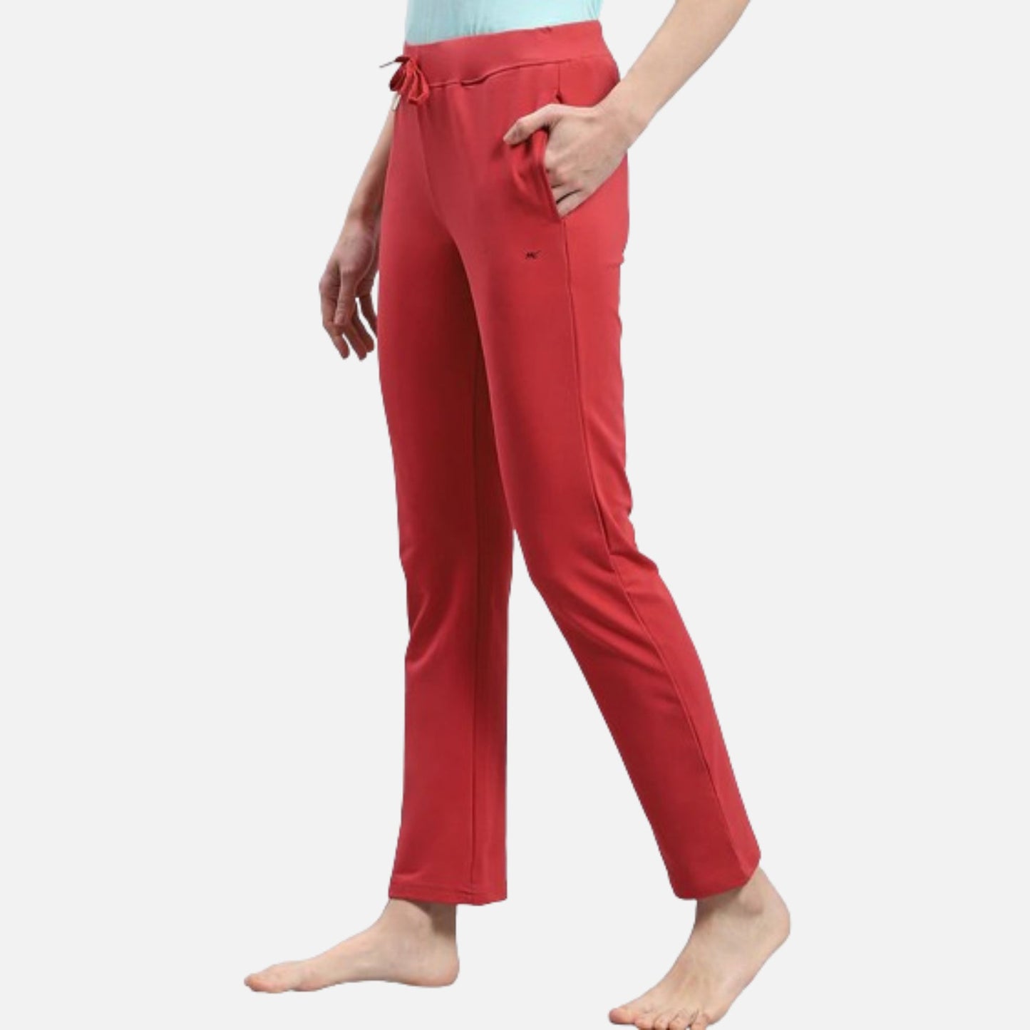 Red Solid Regular Fit Lower