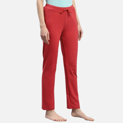 Red Solid Regular Fit Lower