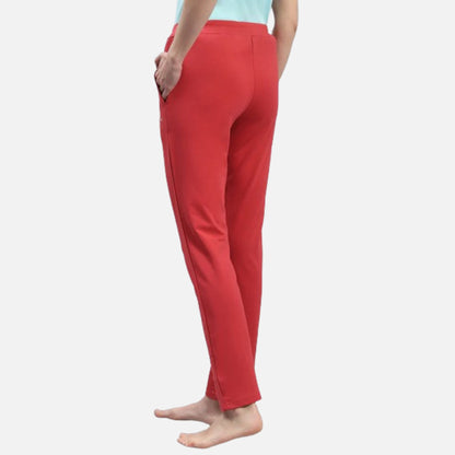 Red Solid Regular Fit Lower