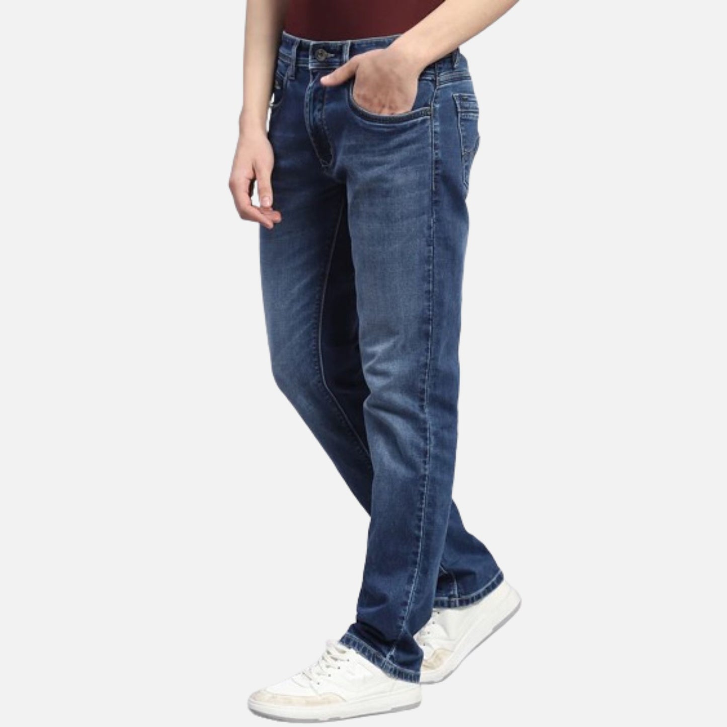 Blue Light Wash Straight Fit Denim