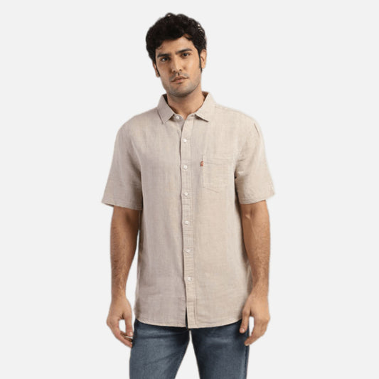 SOLID SPREAD COLLAR SHIRT