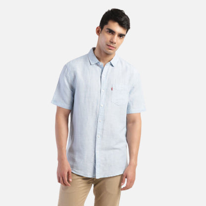 SOLID SPEAD COLLAR SHIRT