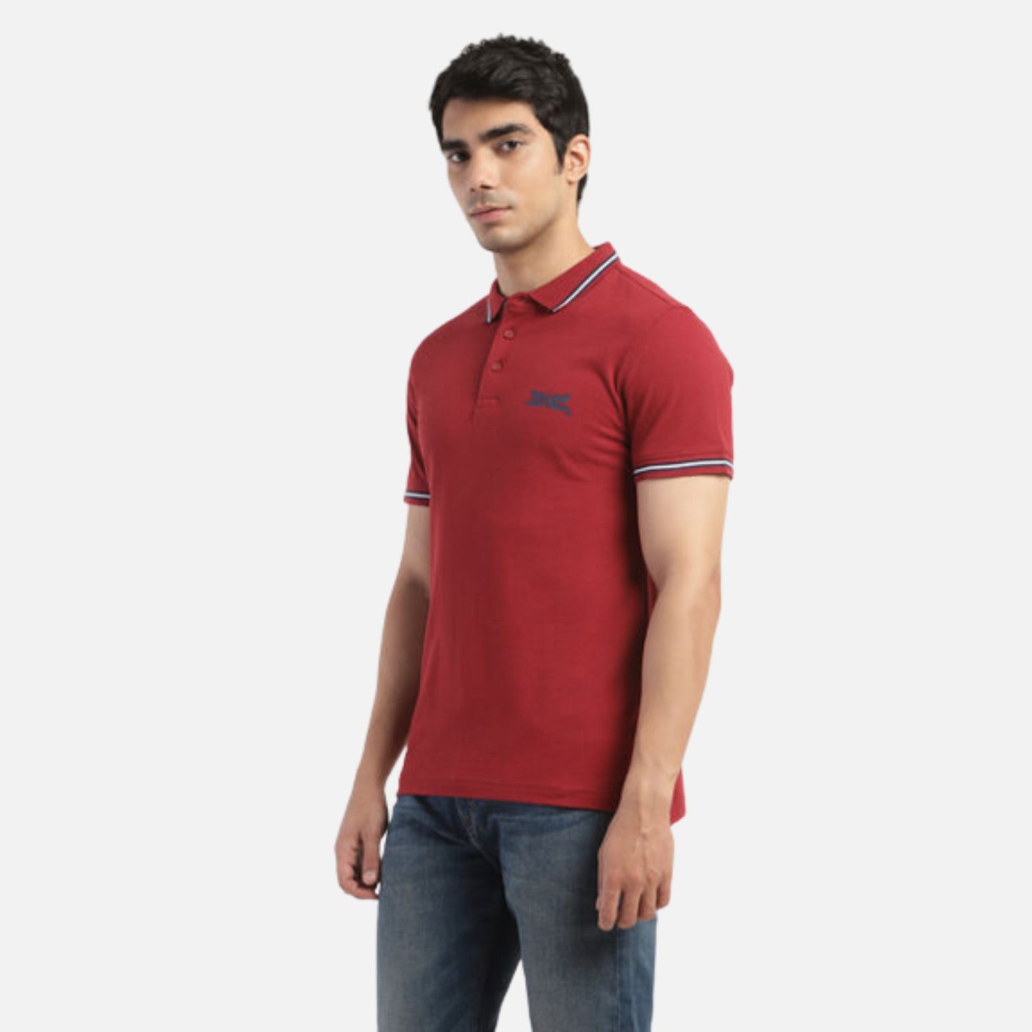 SOLID POLO COLLAR T-SHIRT