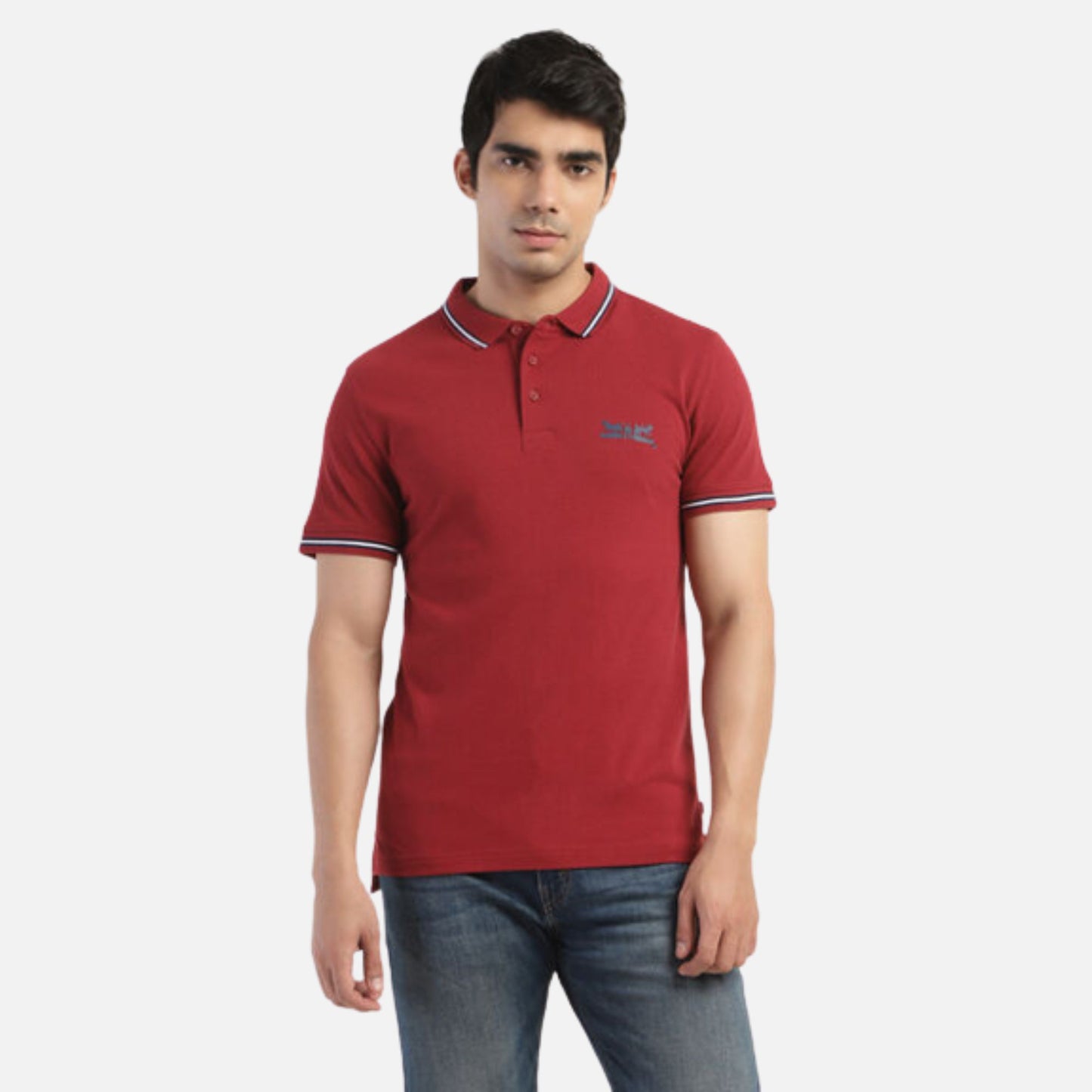 SOLID POLO COLLAR T-SHIRT