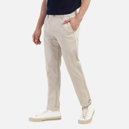 BEIGE SLIM FIT TROUSERS