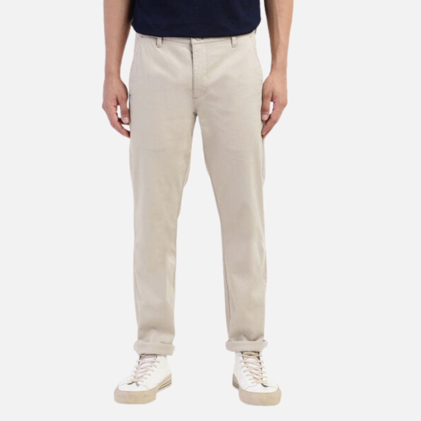 BEIGE SLIM FIT TROUSERS