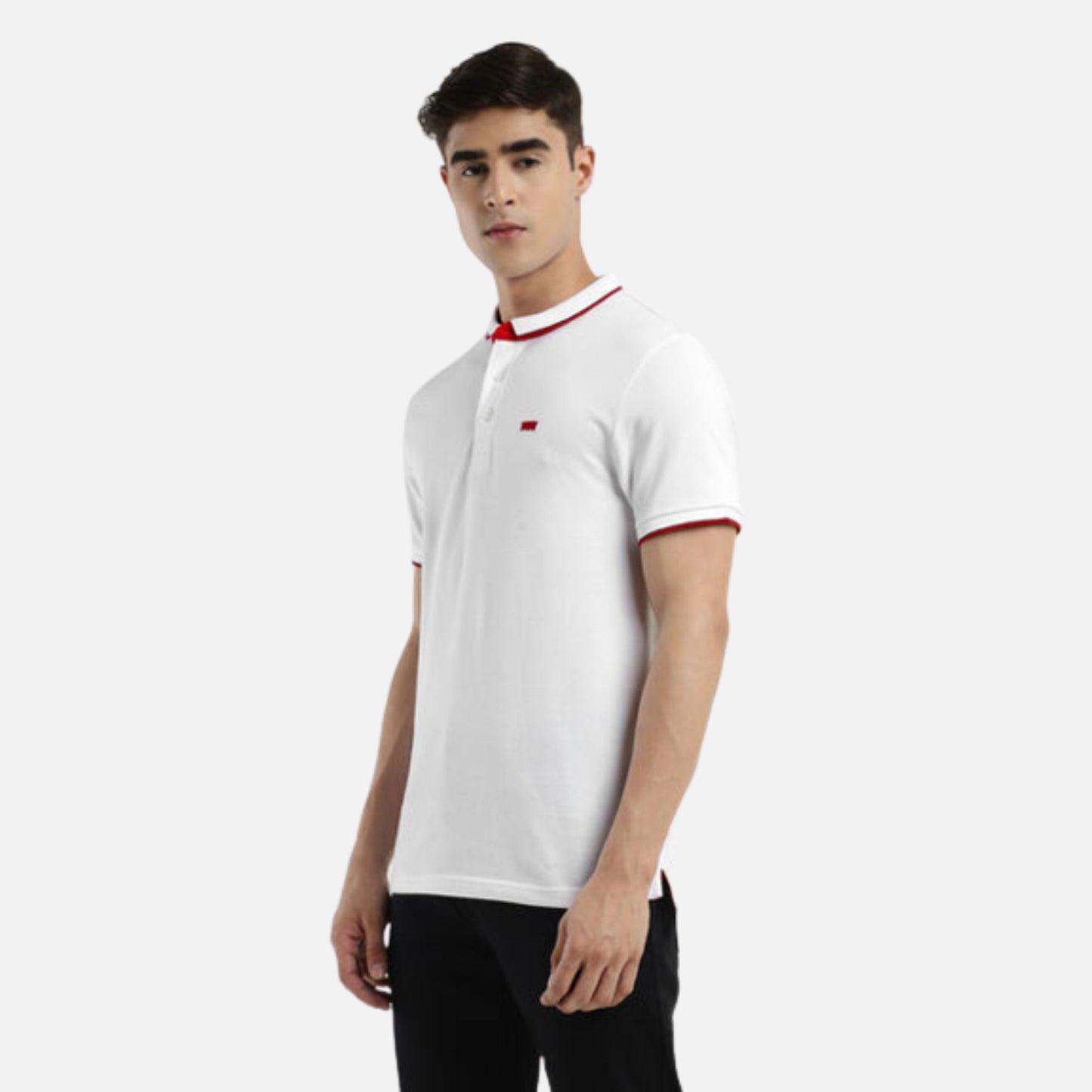 WHITE POLO COLLAR T-SHIRT