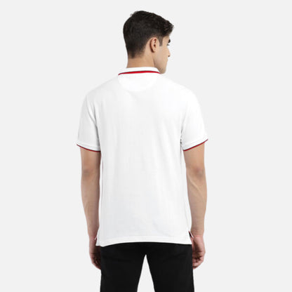 WHITE POLO COLLAR T-SHIRT