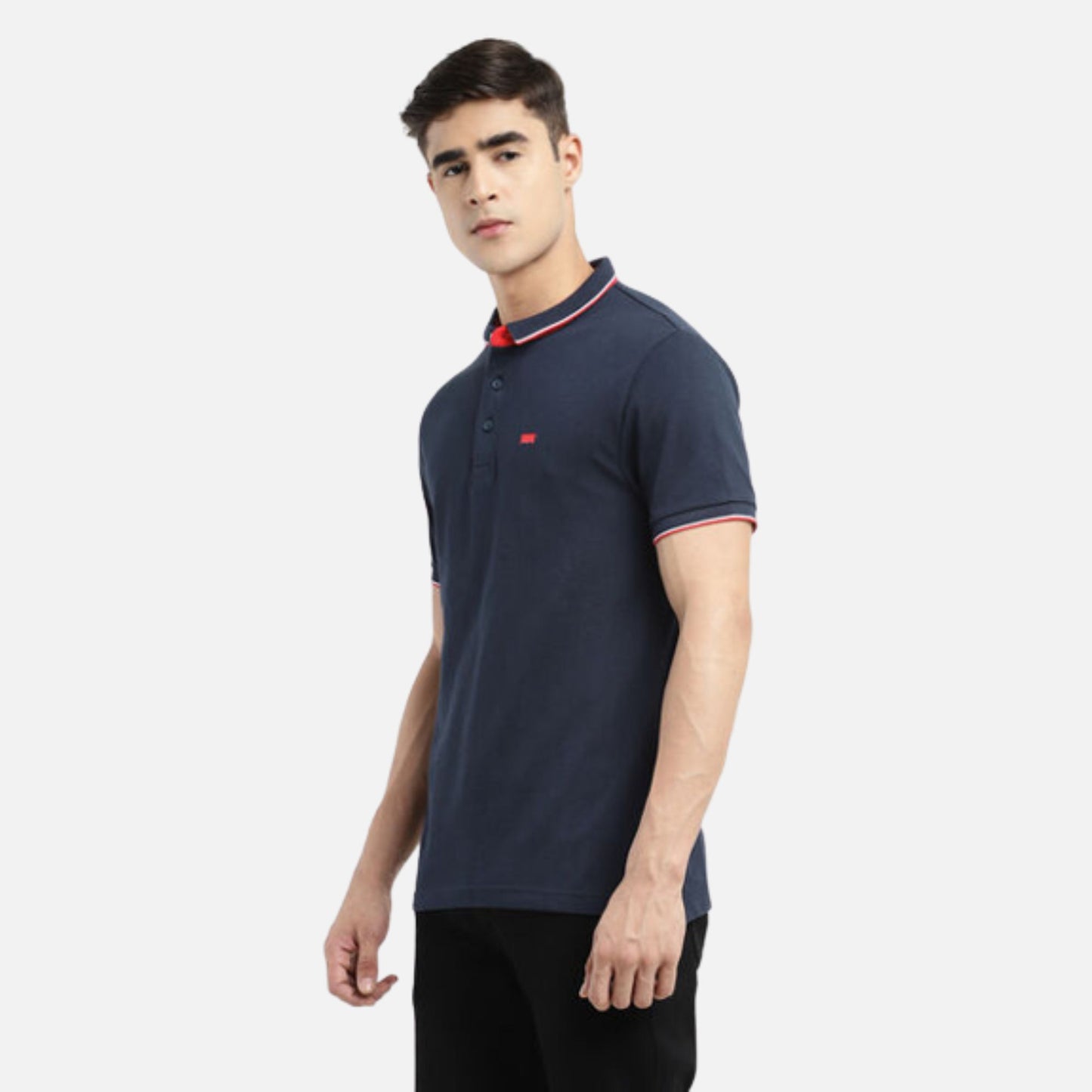 NAVY POLO COLLAR T-SHIRT