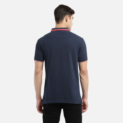 NAVY POLO COLLAR T-SHIRT