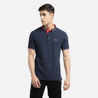 NAVY POLO COLLAR T-SHIRT