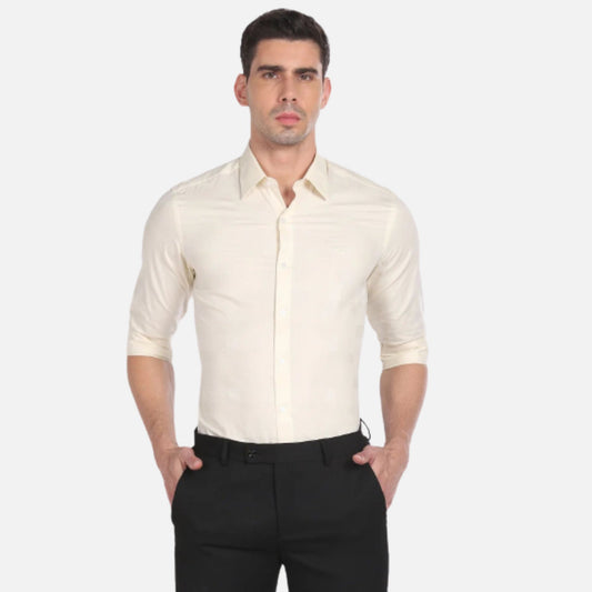 Patterned Weave Slim Fit Shirt