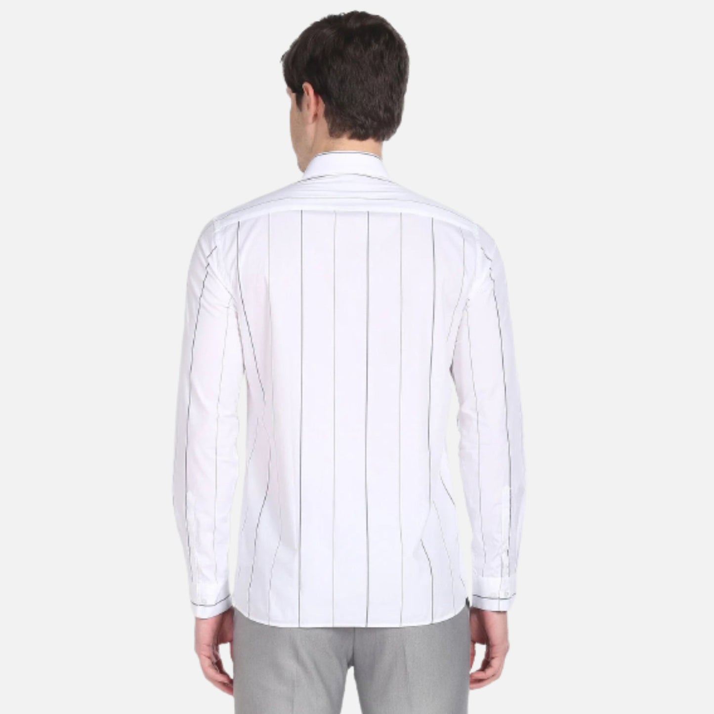 Point Collar Vertical Stripe Shirt