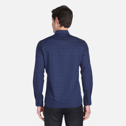 Horizontal Stripe Twill Shirt