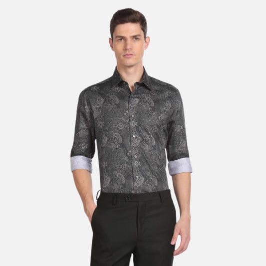 Abstract Print Cotton Shirt